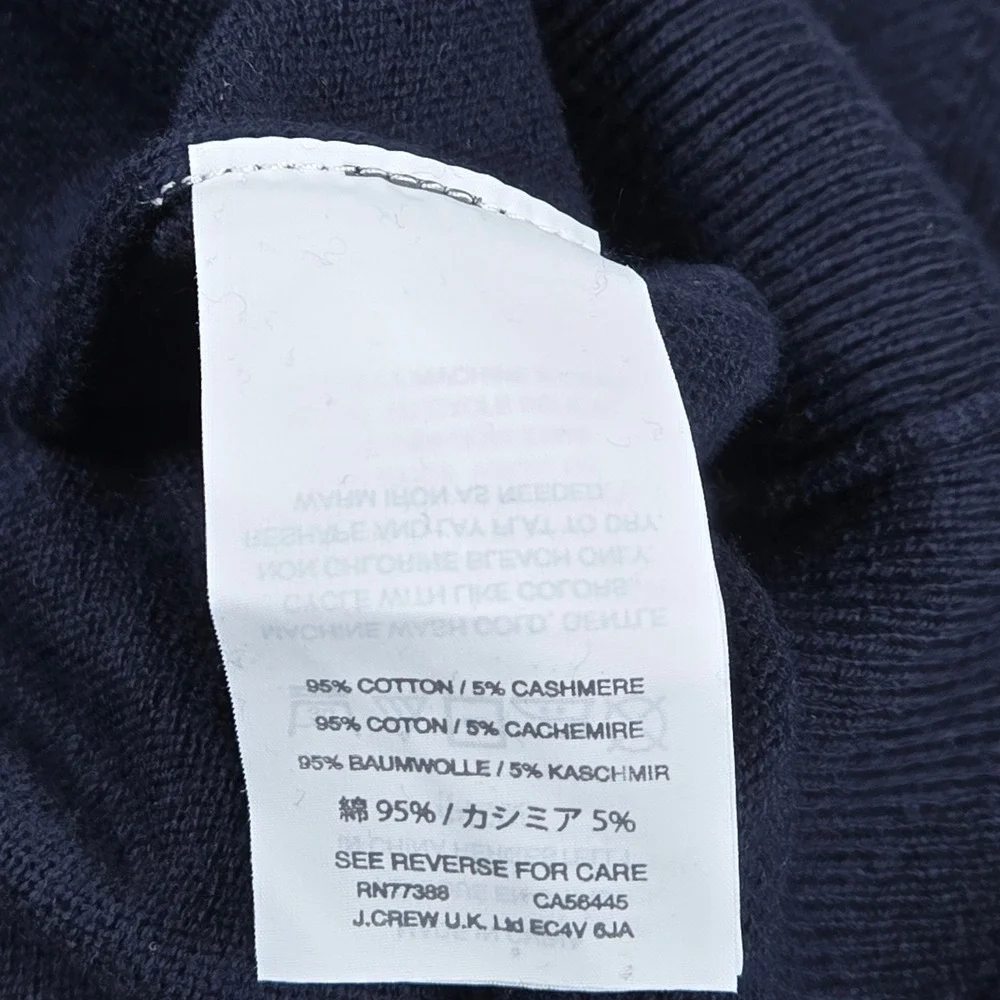 J. Crew Mens‎ Shawl Collar Sweater Navy Blue Cotton Cashmere Blend 61170 Size M